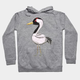 Cute crane watercolor Hoodie